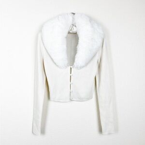 Reformation Riven Cardigan in White / Cream